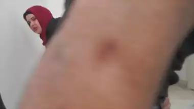 This Indian girl is SHOCKED !!! I take out my cock in Public waiting room.