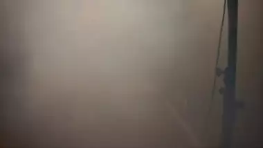 Nude Indian chick fools around during XXX photo shoot in strange room