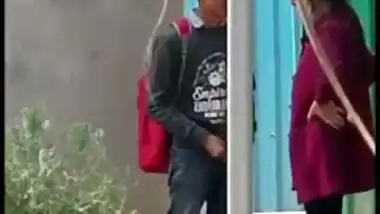 Indian school girl give head outdoor before school and caught on XXX cam