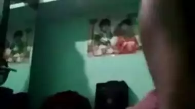 Desi brunette XXX strips to show her huge tits and fluffy pussy