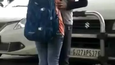 Indian guy films on XXX camera how young couple makes out in street
