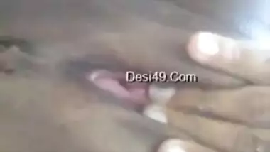 Indian wife with natural titties makes it with her own XXX twat