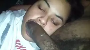 Indian girl wants to sleep but man insists on some XXX oral action