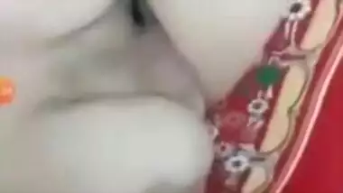 Booby Bhabhi Stripping Off Red Night Gown