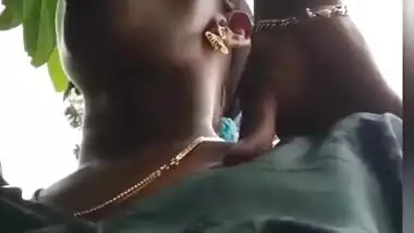 Telegu cutie sucking thick Desi dick for amateur XXX clip outdoors