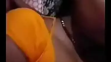 Desi mom covers tits with sari and teases viewers with the naked part