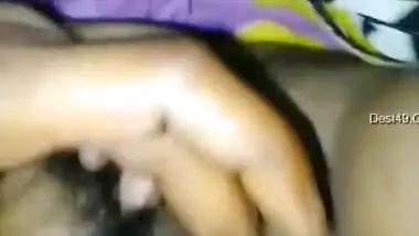 Man can see Desi girlfriend's pussy is wet which means she wants sex