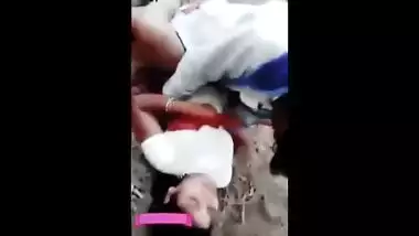 Outdoor Indian blue film of a youthful cutie fucking her ally in the park