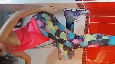 DILDO exercises in GYM SHOWER during CARDIO Training Break # Fun to be naughty