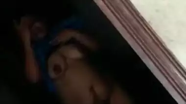 Aunty notices a handsome Indian stranger with a camera and lifts dress