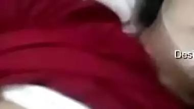 Today Exclusive- Super Sexy Look Desi Girl Showing Her Boobs To Lover On Video Call