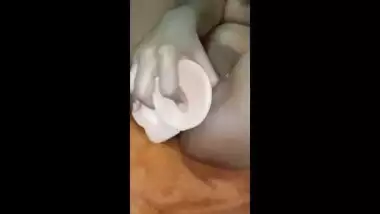 Big Ass Hottie Strips, Oils, And Fucks Herself To A Creamy Ending