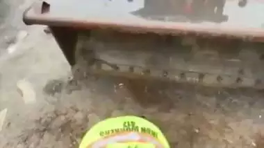 Construction Worker Getting Sucked by Engineering Student at Work Site Publicly