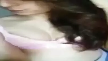 Narcissistic Indian chick films on phone her XXX tits and round booty