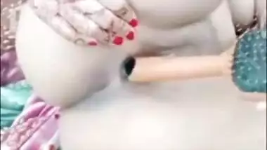 Pakistani Girl Inserting Huge Hair Brush In Her Little Tight Ass Hole