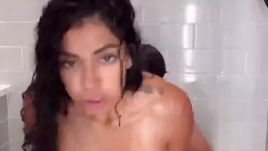 HORNY WIFE HAVING SEX IN SHOWER WITH DESPERATE LOVER WHILE HUBBY AWAY