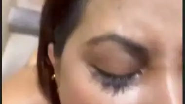 Indian pornstar Tina Nandi fucks and drinks cum