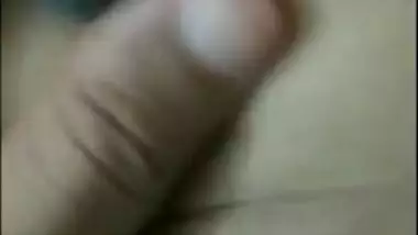 Indian guy demonstrates shaved pussy of his sleepy wife before sex