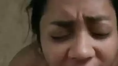 Girlfriend taking cum inside her mouth after blowjob