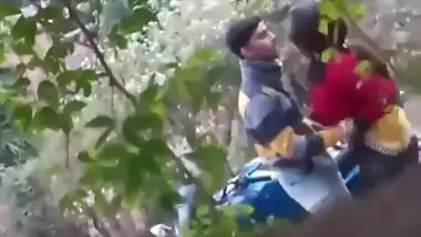 There's sex action outside and XXX voyeur films Indian couple on bike