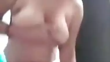 Big boobed Indian aunty naked solo