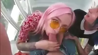 Luckey guy get sucked by two babes in a largest marygoround