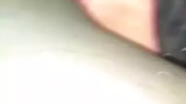Skinny Desi chick mounts lover's XXX boner in MMS video at night