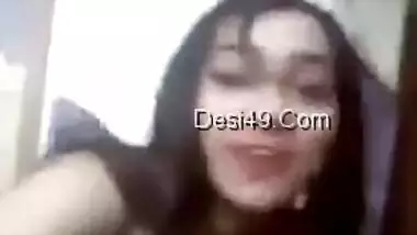 Long-haired Desi teen poses naked to show perfect XXX tits and pussy