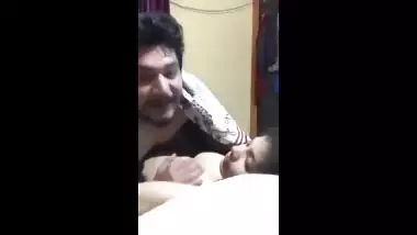 Fucking my young wife under blanket